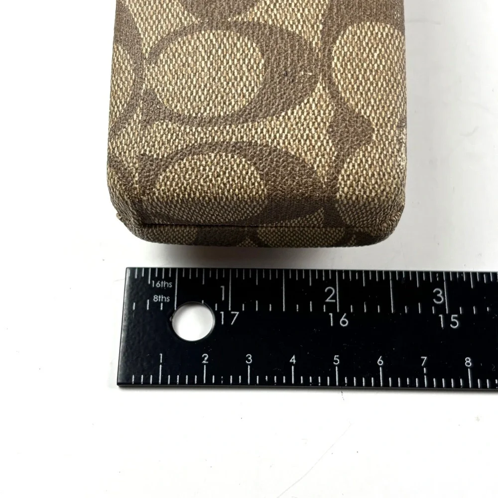 Coach‎ Signature Eyewear Case Unisex Brown Monogram Hard Shell Desiger Luxury